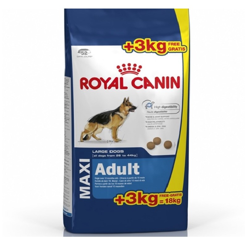 Betuttelen Bermad ~ kant Royal Canin Maxi Adult 15 + 3 kg gratis